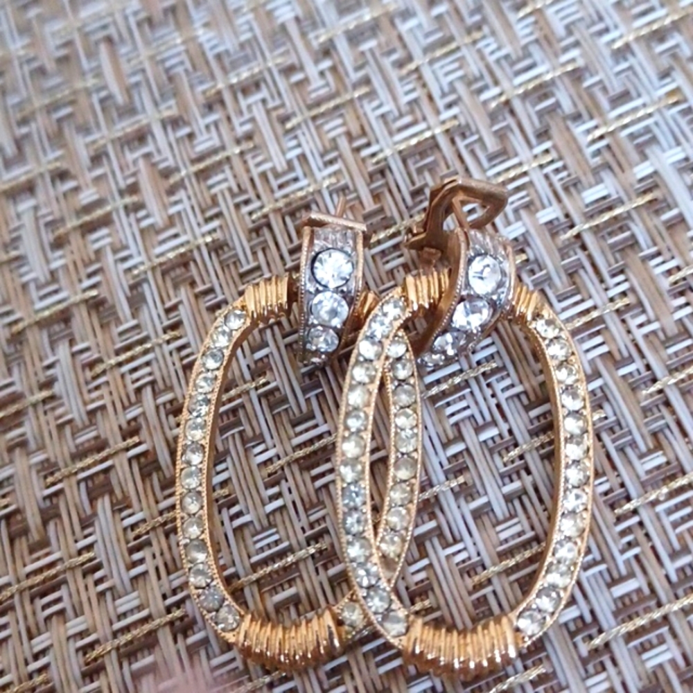 Source Unknown Gold and Silver Hoop Earrings